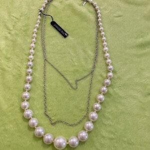 LANE Bryant‎ faux pearls necklace triple strand necklace